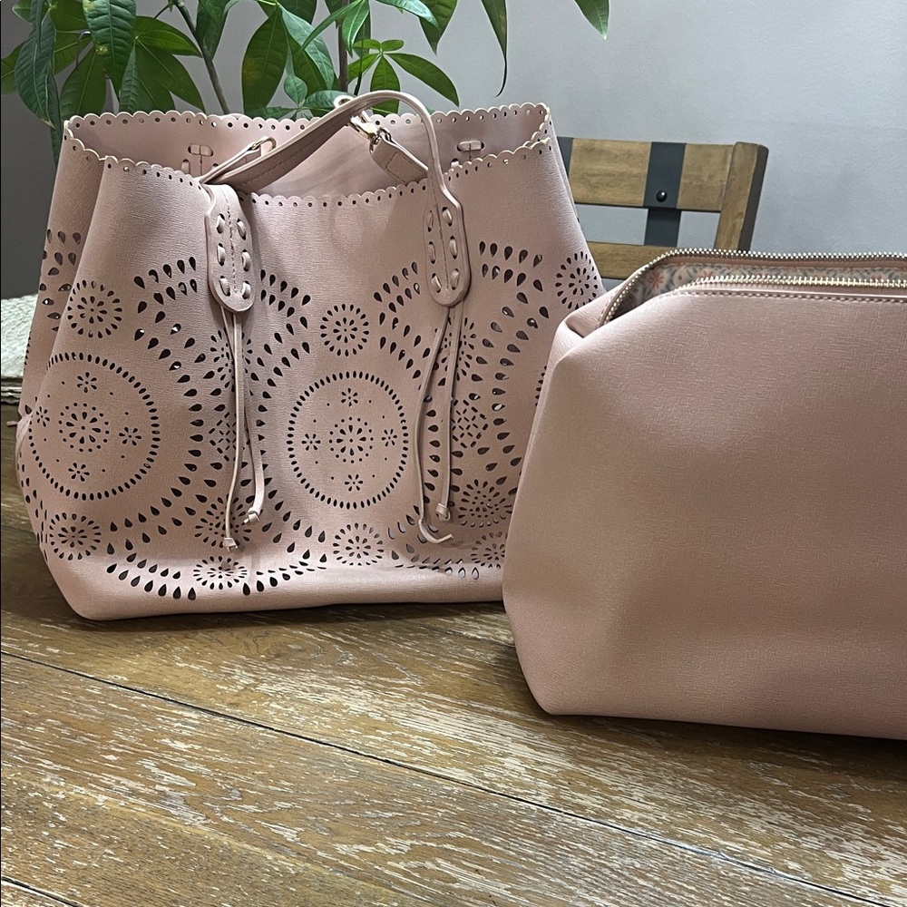 Urban Expressions Blush Pink Laser-Cut Tote